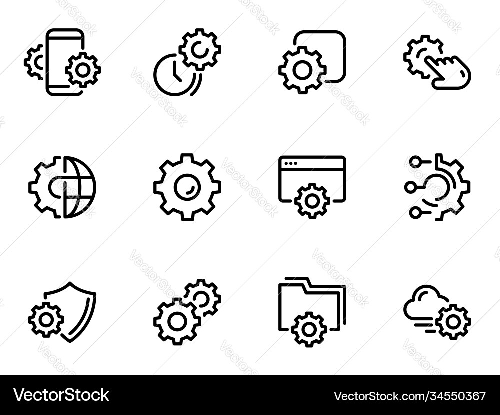 Set icons on a theme setting Set icons on a theme setting vector image