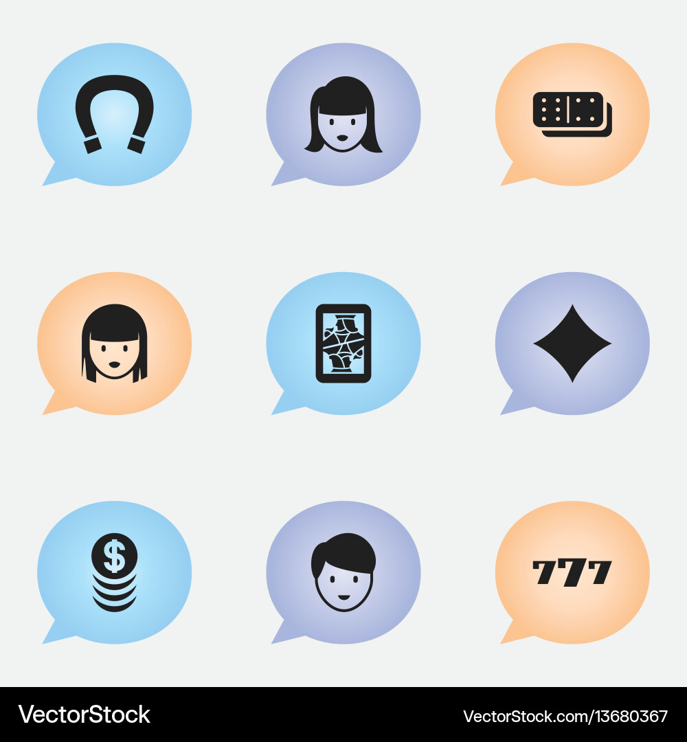 Set of 9 editable game icons includes symbols Set of 9 editable game icons includes symbols vector image