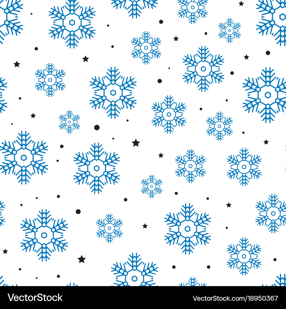 Snowflake seamless pattern Vector Image