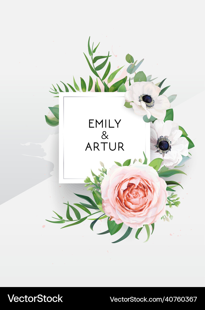 Stylish editable wedding invite card templ Stylish editable wedding invite card templ vector image