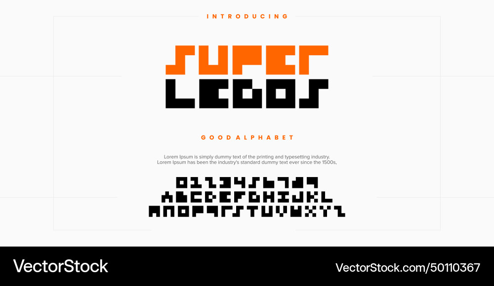 Super legos futuristic display font design Super legos futuristic display font design Vector Image