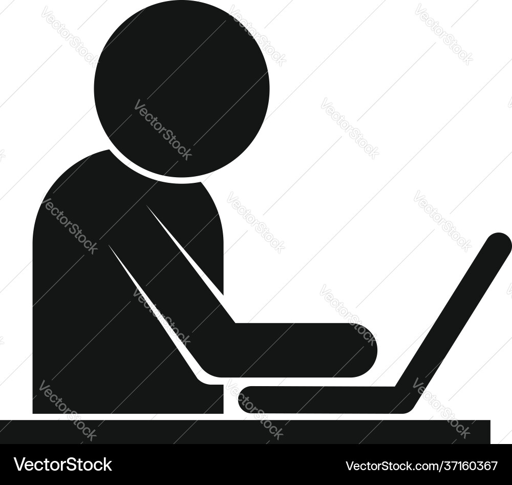 Trader laptop work icon simple style Trader laptop work icon simple style vector image