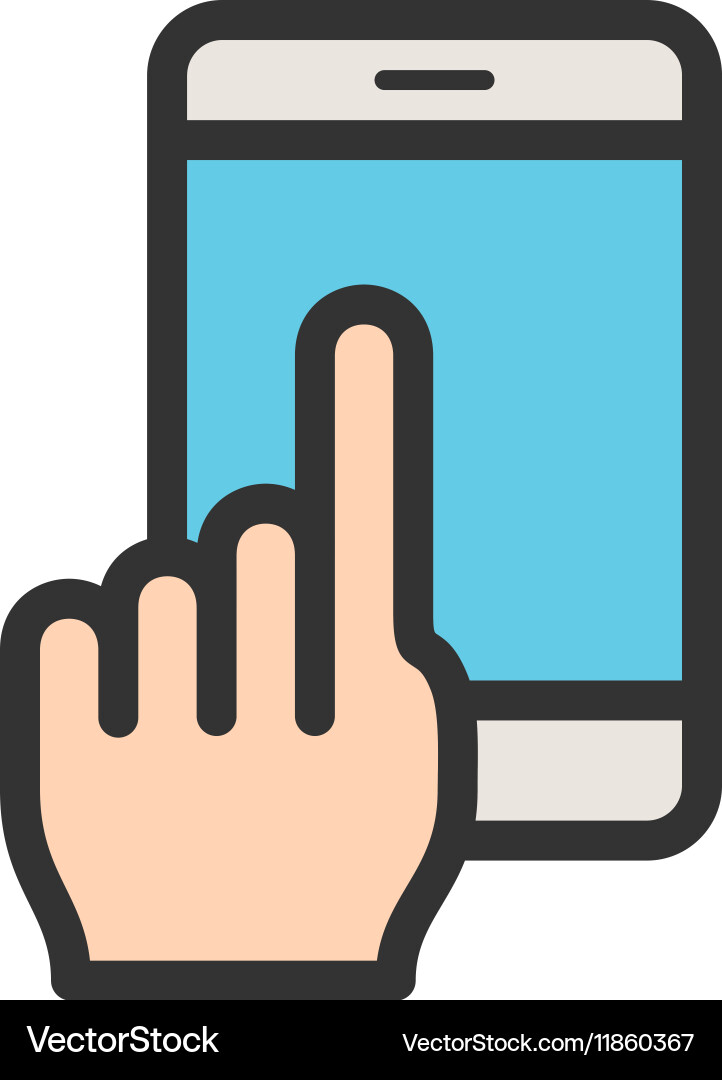 Using cell phone Vector Image