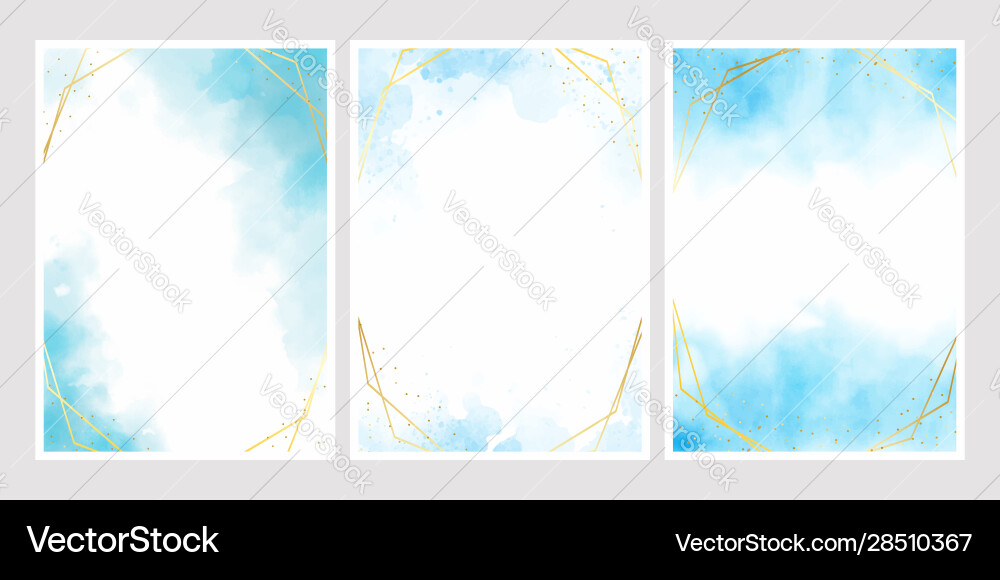 Watercolor Splash with Golden Frame Vector Image