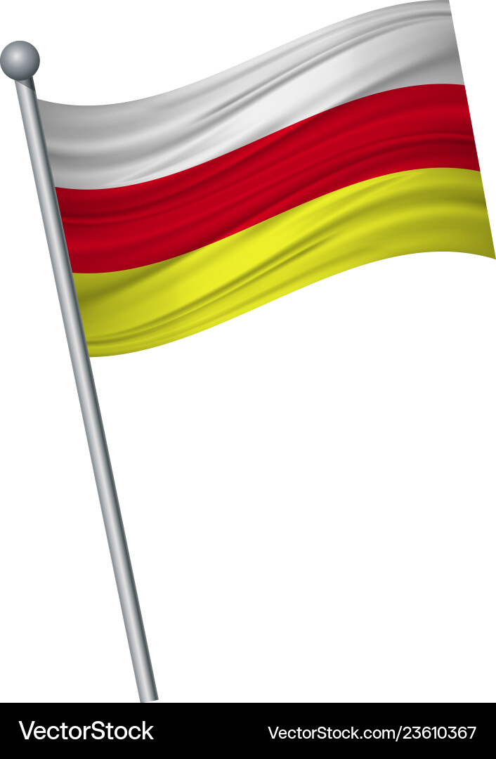Waving of flag on flagpole official colors Vector Image