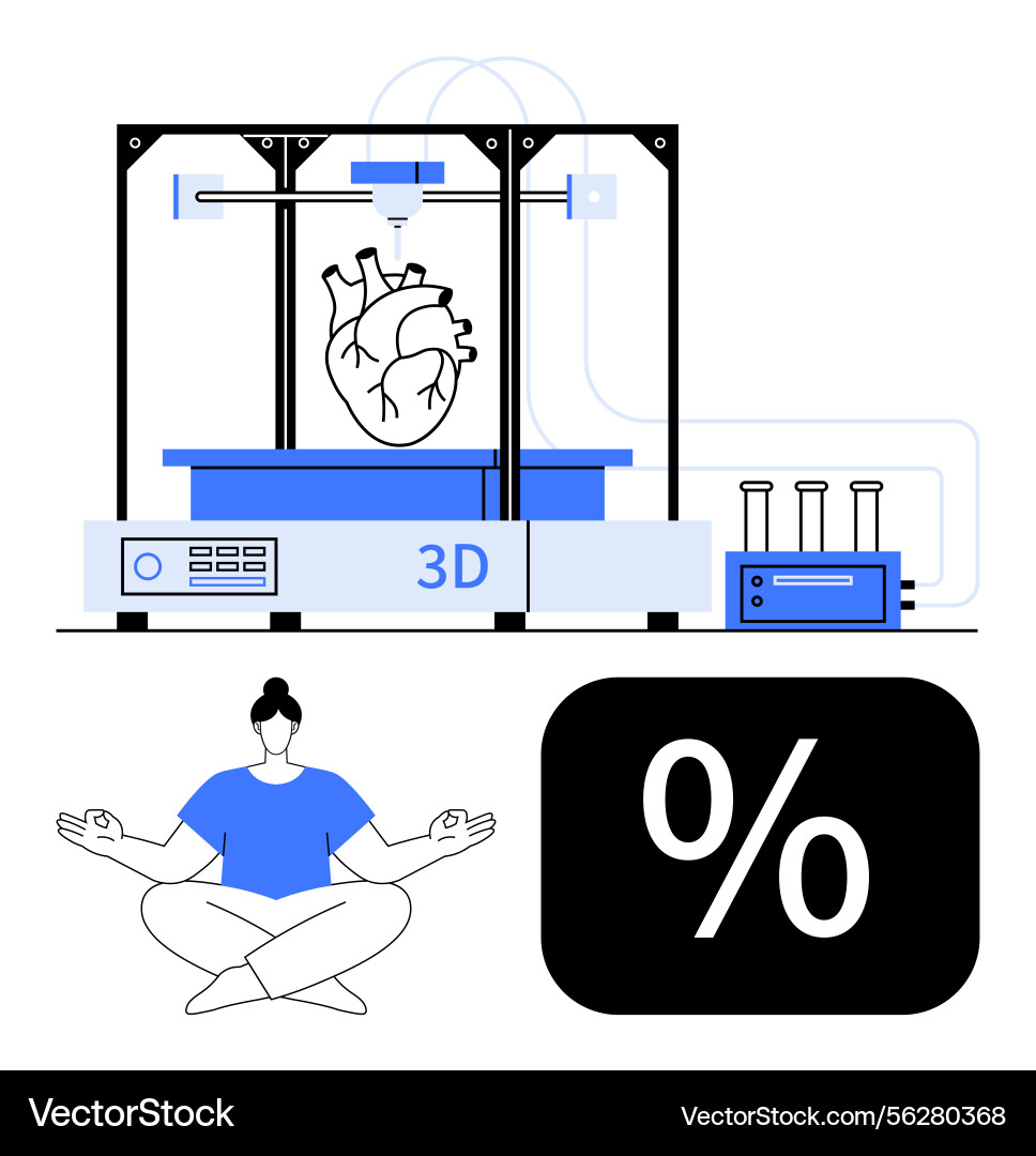 Advanced 3d printing technology with biomedical Vector Image