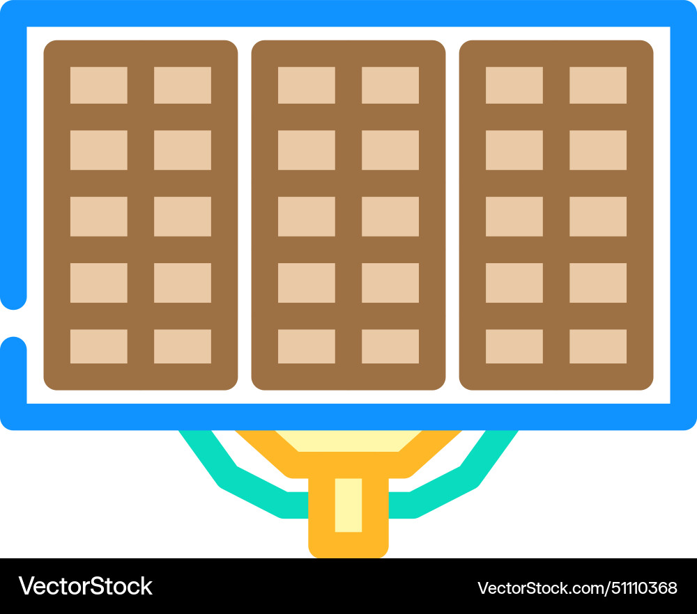 Array solar panel color icon Array solar panel color icon vector image