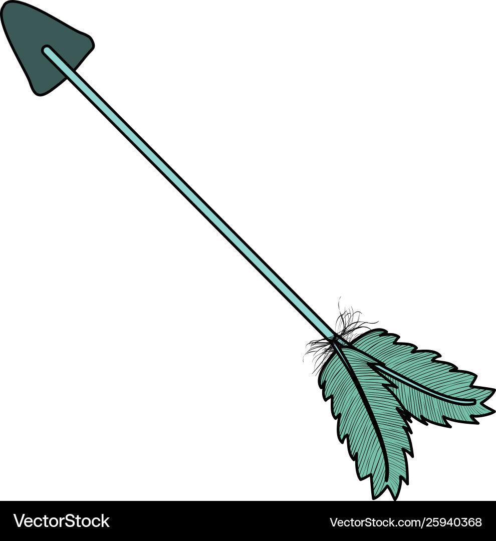 Bohemian arrow with feathers icon Vector Image