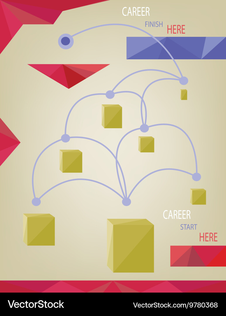 Career concept with dots squares and paths infogra Vector Image
