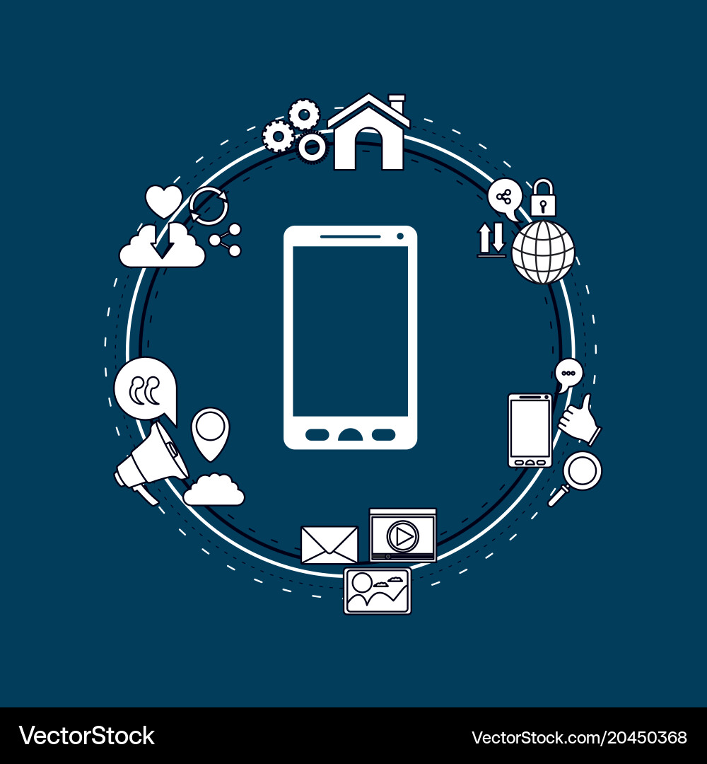 Color background of circular frame tech share vector image