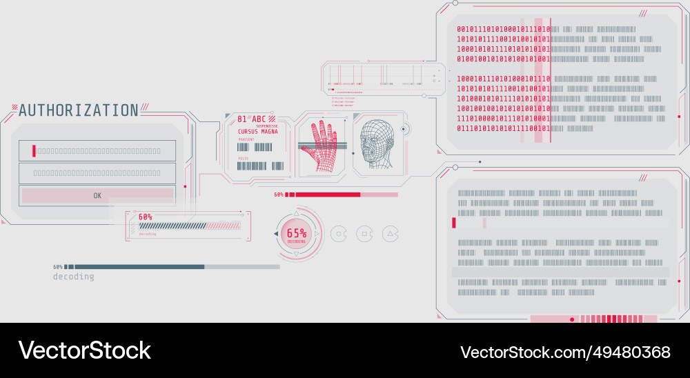Data decoding program interface with authorization Data decoding program interface with authorization Vector Image