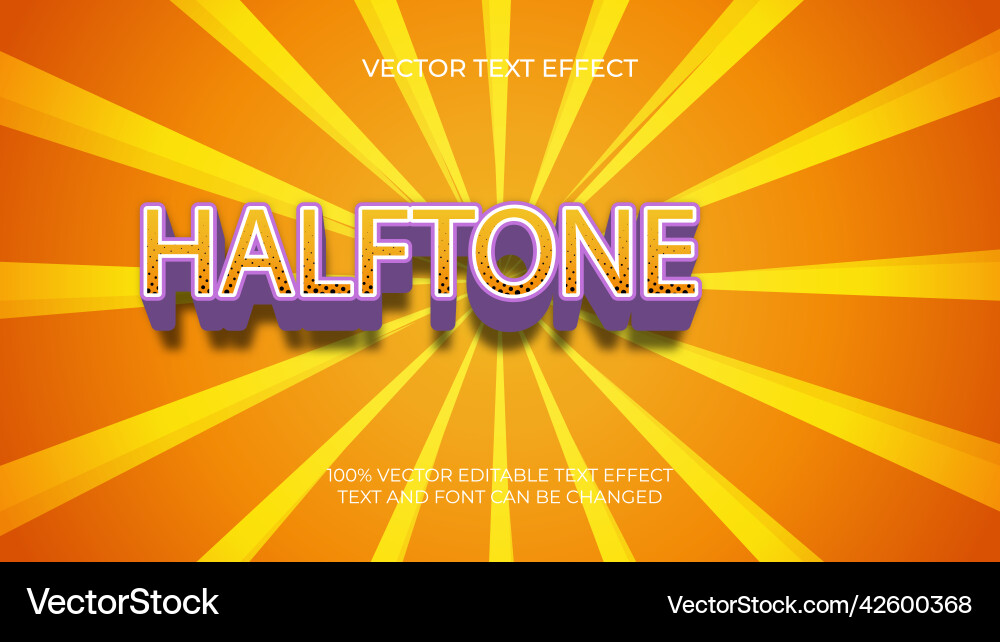 Editable 3d text effect with halftone Vector Image