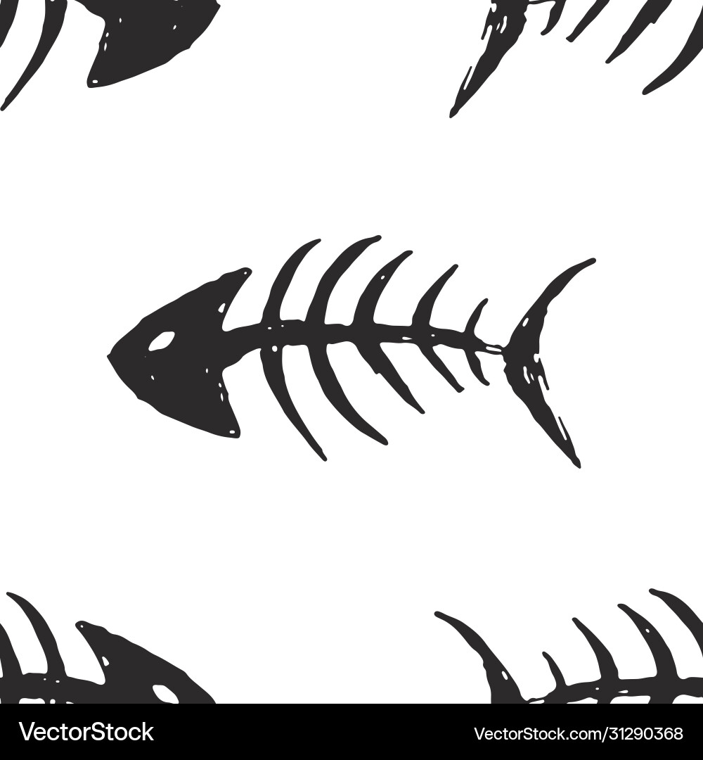 Fish Skeleton Pattern - Bones vector image