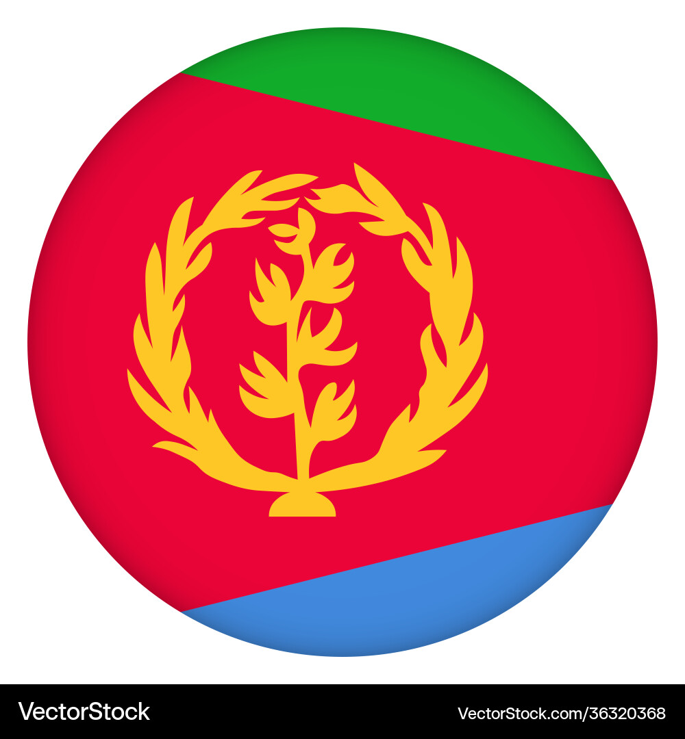 Flag eritrea round icon badge or button Flag eritrea round icon badge or button vector image