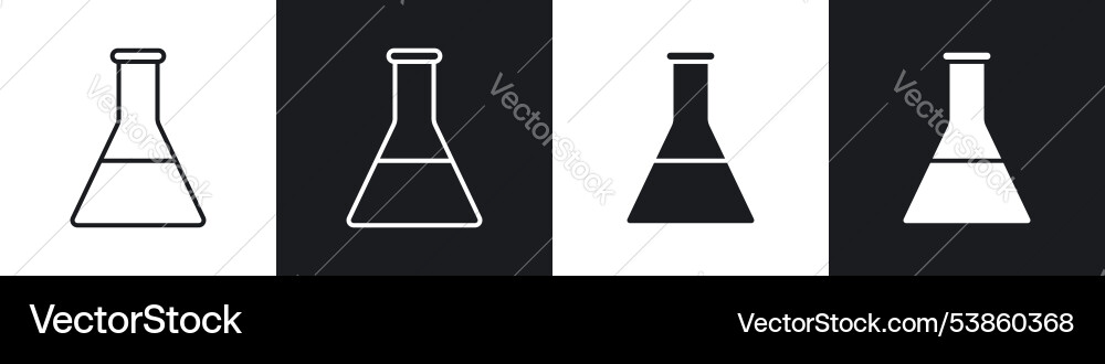 Flask icon set Flask icon set vector image