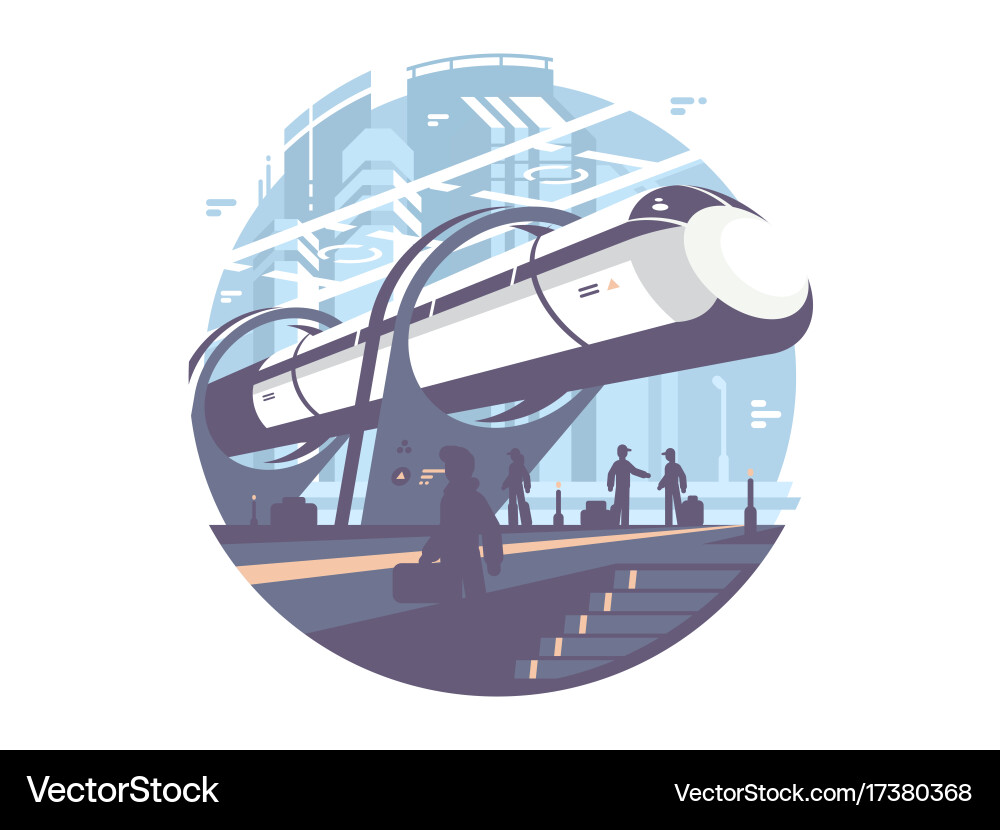 Hyperloop Transport System vector image