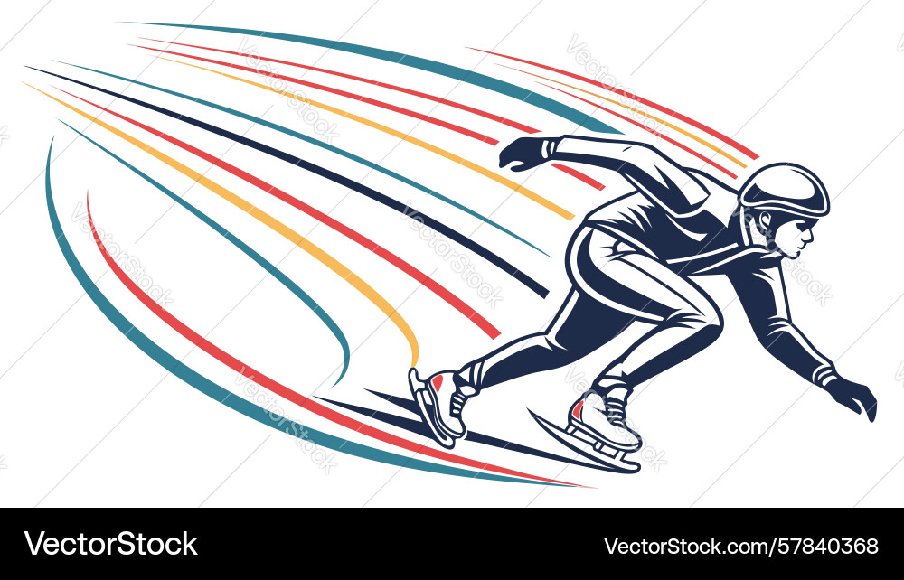 Inline skater with dynamic motion trails design Vector Image