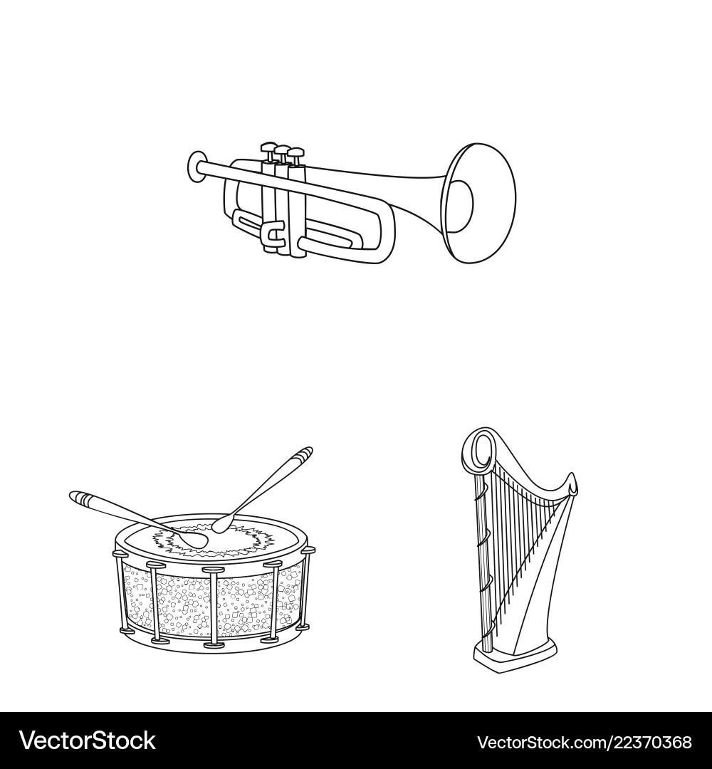 Isolated object of music and tune logo set Isolated object of music and tune logo set vector image