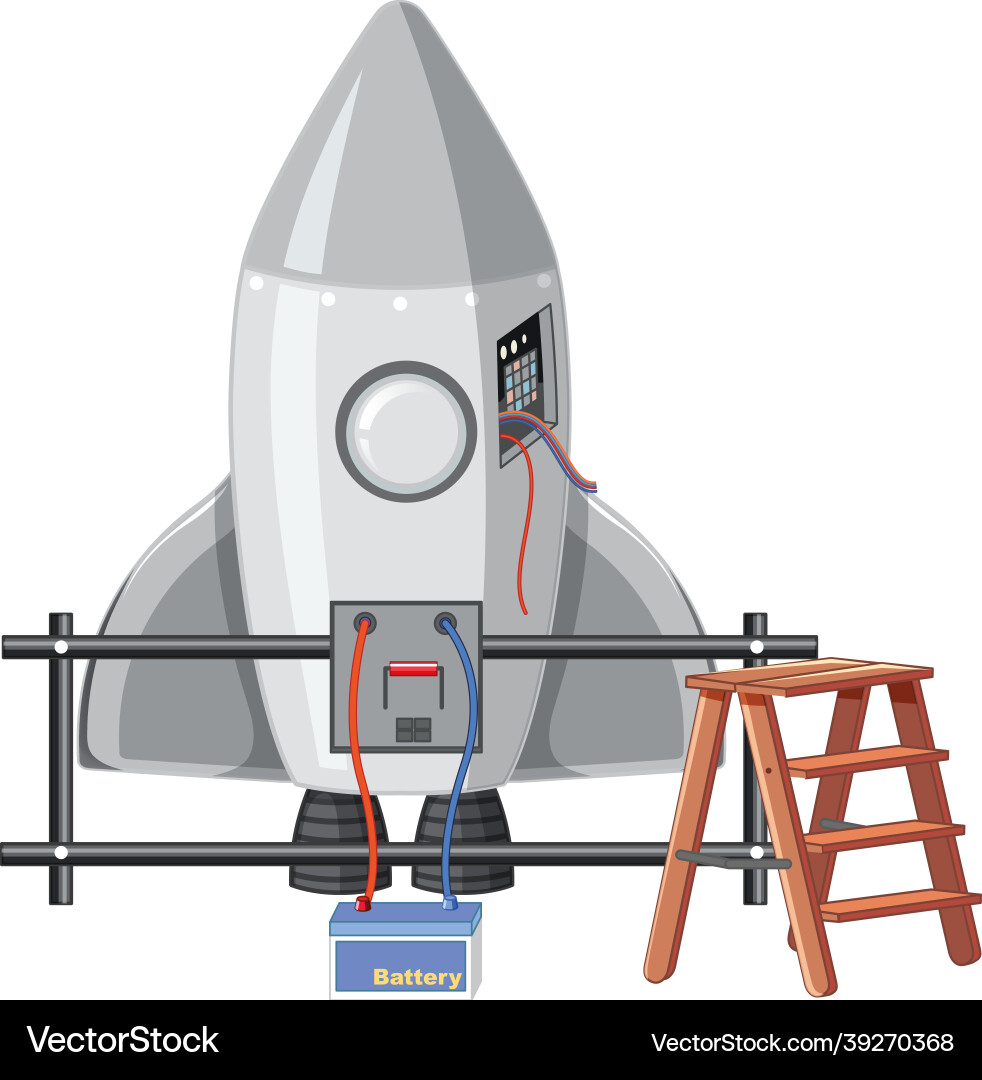 Isolated spaceship on white background Isolated spaceship on white background vector image