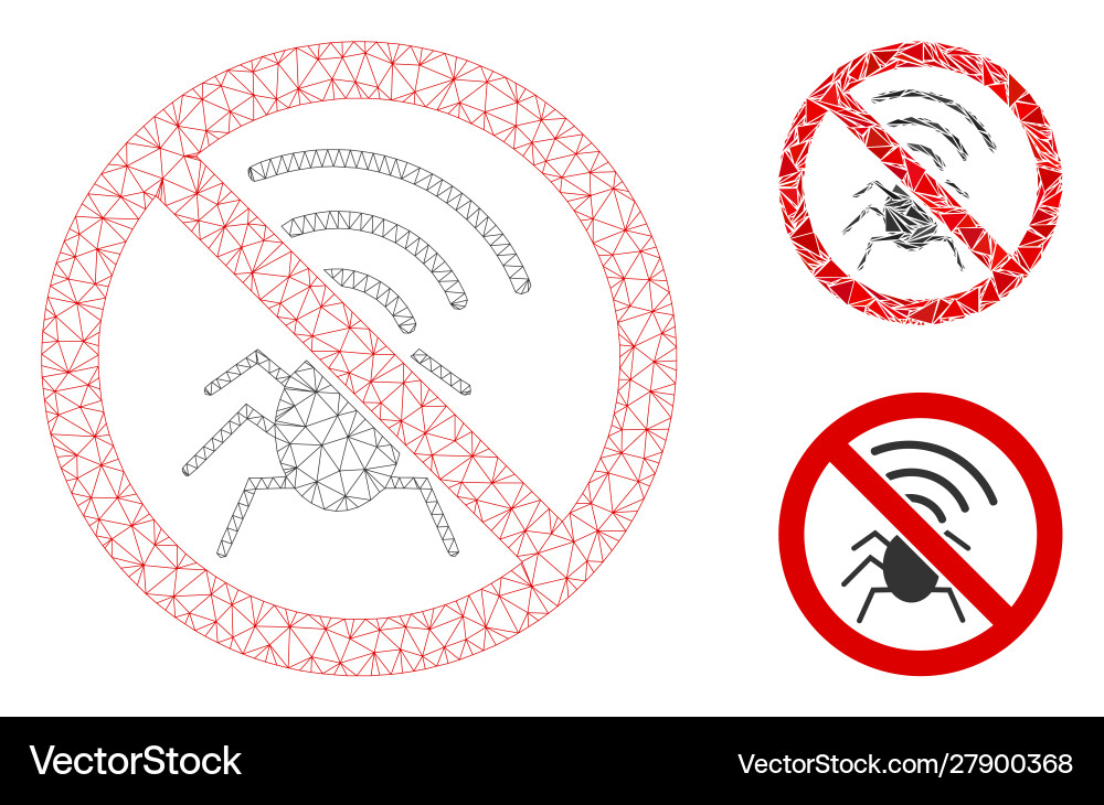 No radio bugs mesh network model vector image