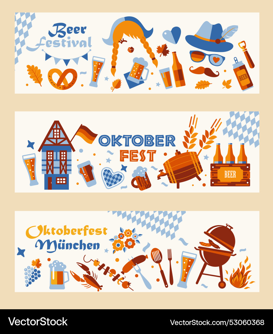Oktoberfest Flyer Banner Bier Festival Logo Oktoberfest Flyer Banner Bier Festival Logo vektorbild