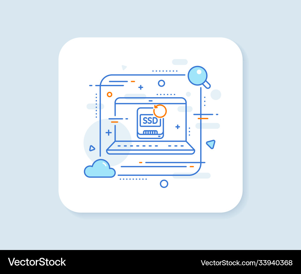 Recovery ssd line icon backup data sign restore Recovery ssd line icon backup data sign restore vector image