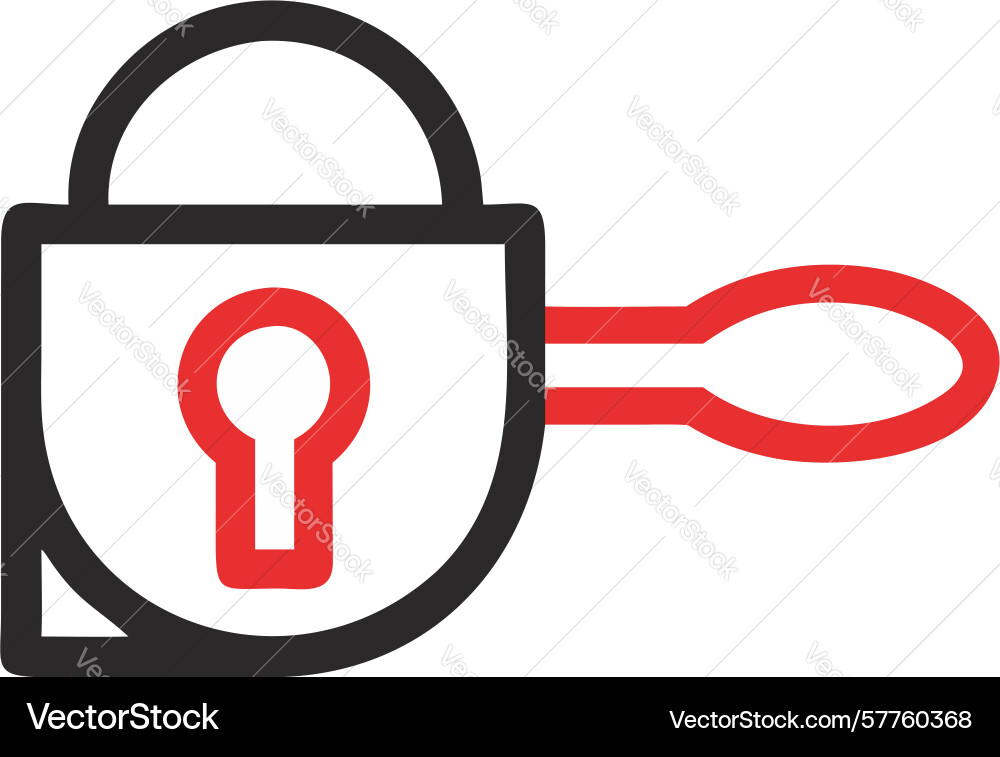 Red padlock and key icon design generative ai vector image