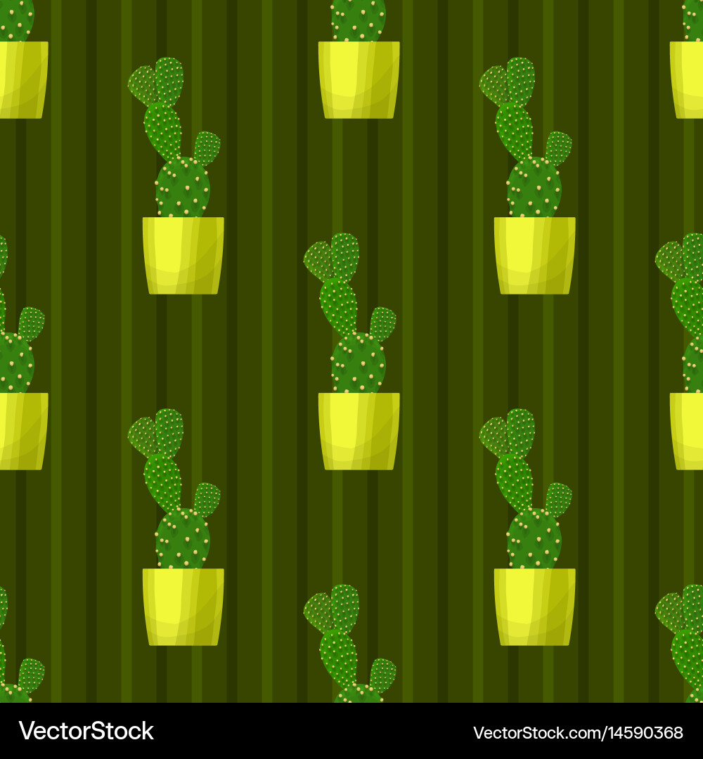 Seamless pattern with cactus vector image