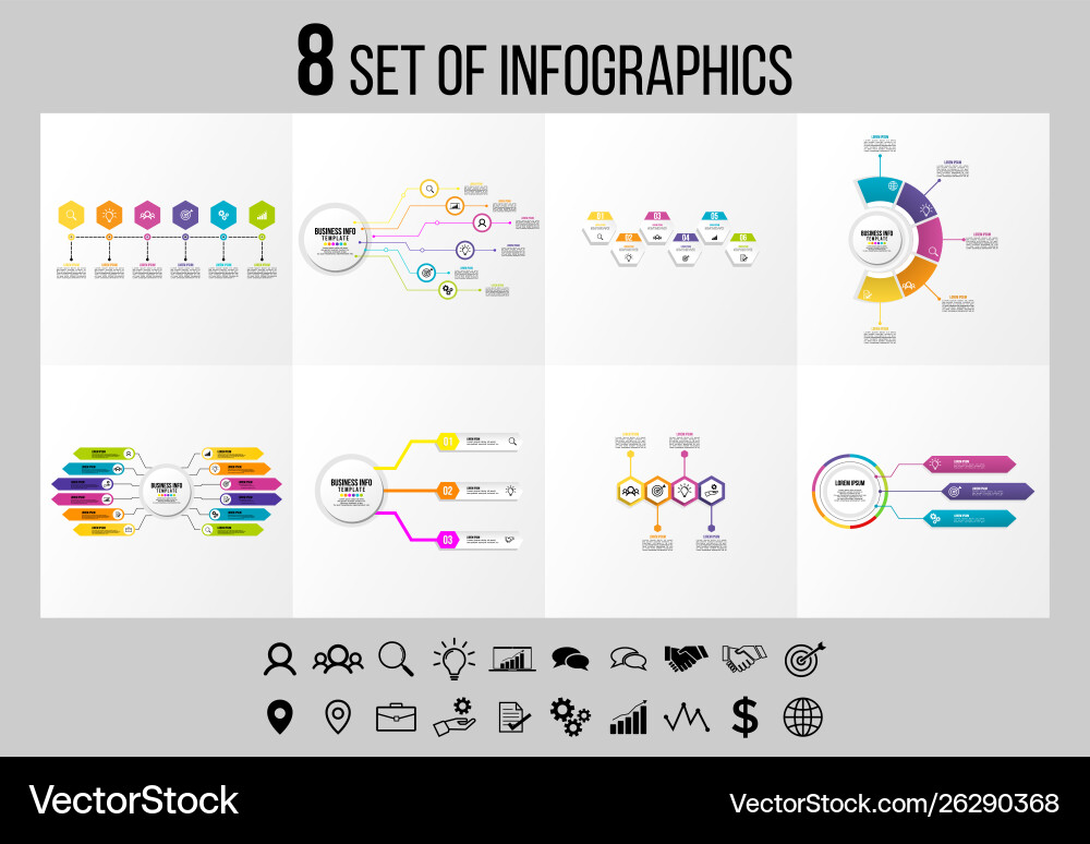 Set of infographics elements design template Set of infographics elements design template vector image