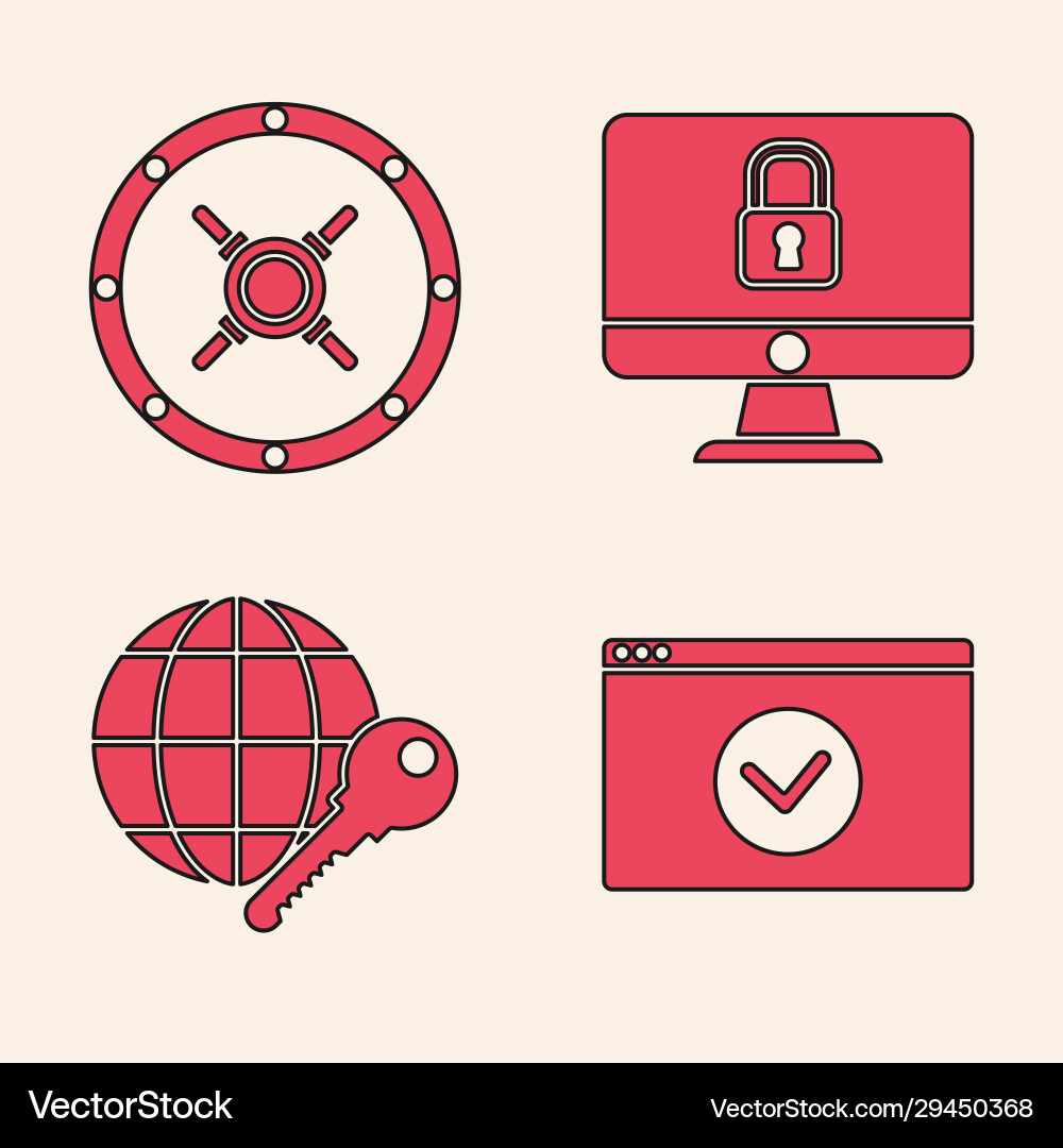 Set secure your site with https ssl safe lock Set secure your site with https ssl safe lock vector image