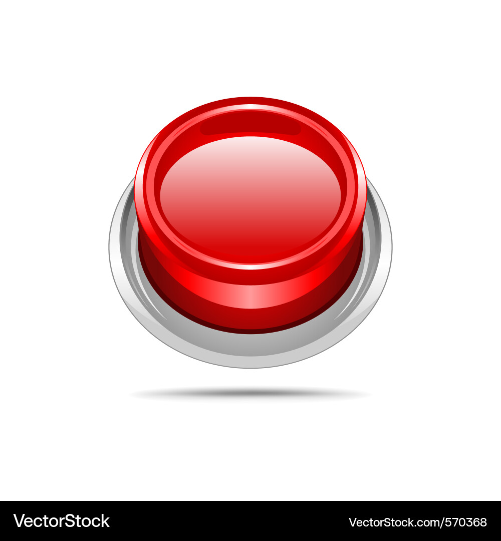 Shiny Red Button Vector Image