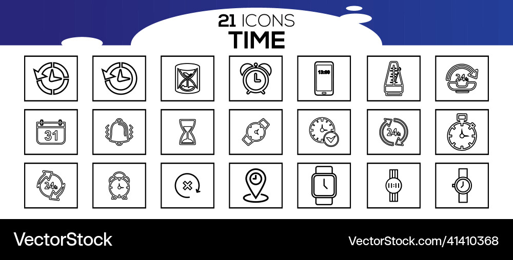 Simple set of time related line icons Simple set of time related line icons Vector Image