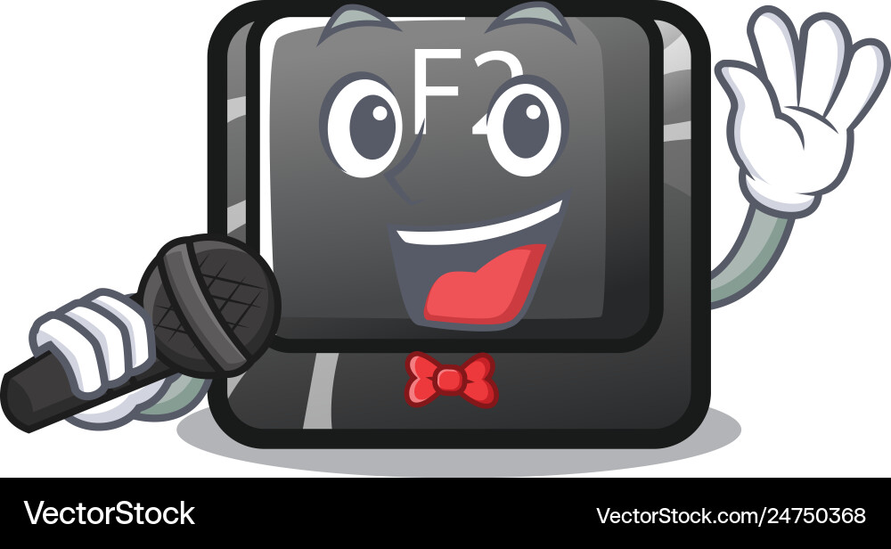Singing button f2 isolated with character Singing button f2 isolated with character vector image
