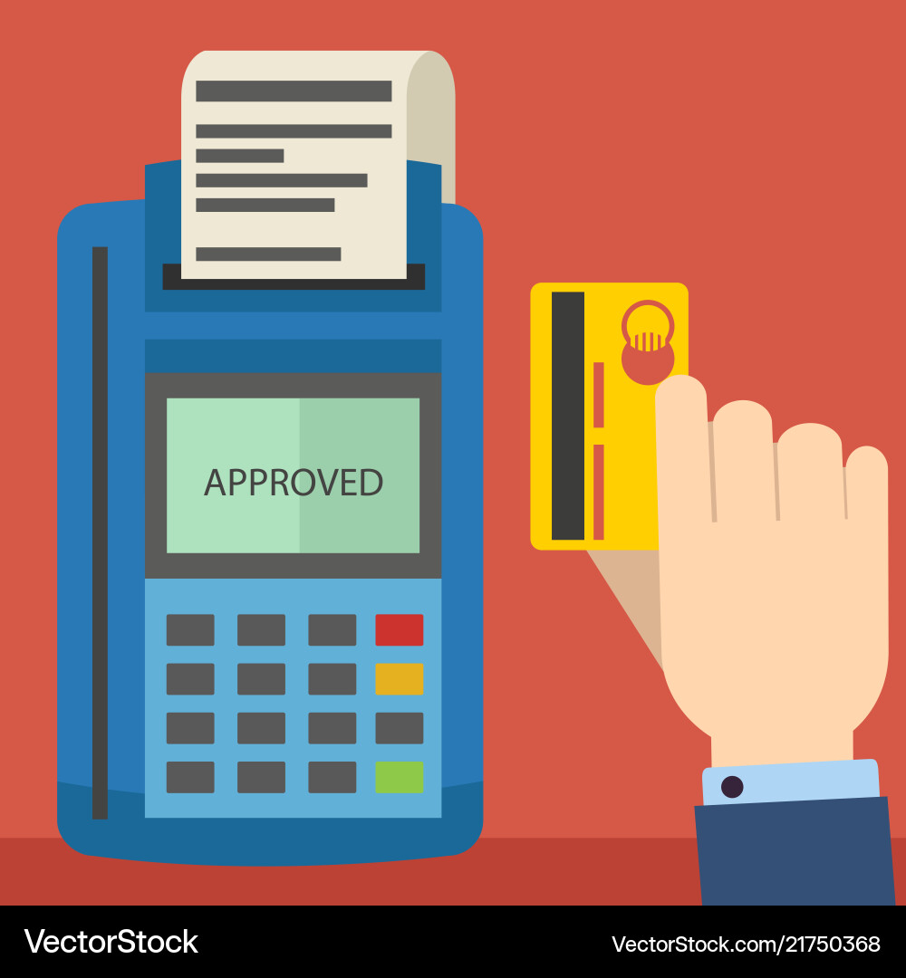 Swipe credit card using terminal Swipe credit card using terminal Vector Image