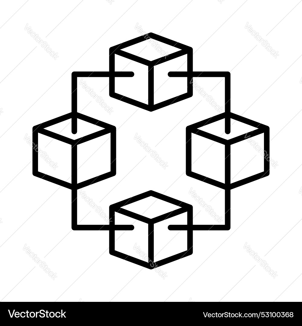 Well designed icon of blockchain in modern style Vector Image
