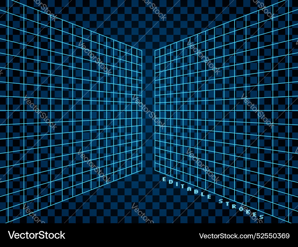 3d abstract grid perspective with wireframe lines 3d abstract grid perspective with wireframe lines vector image