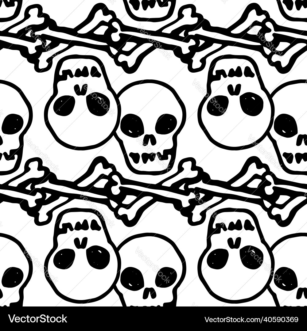 A pattern of skull and crossbones seamless A pattern of skull and crossbones seamless vector image