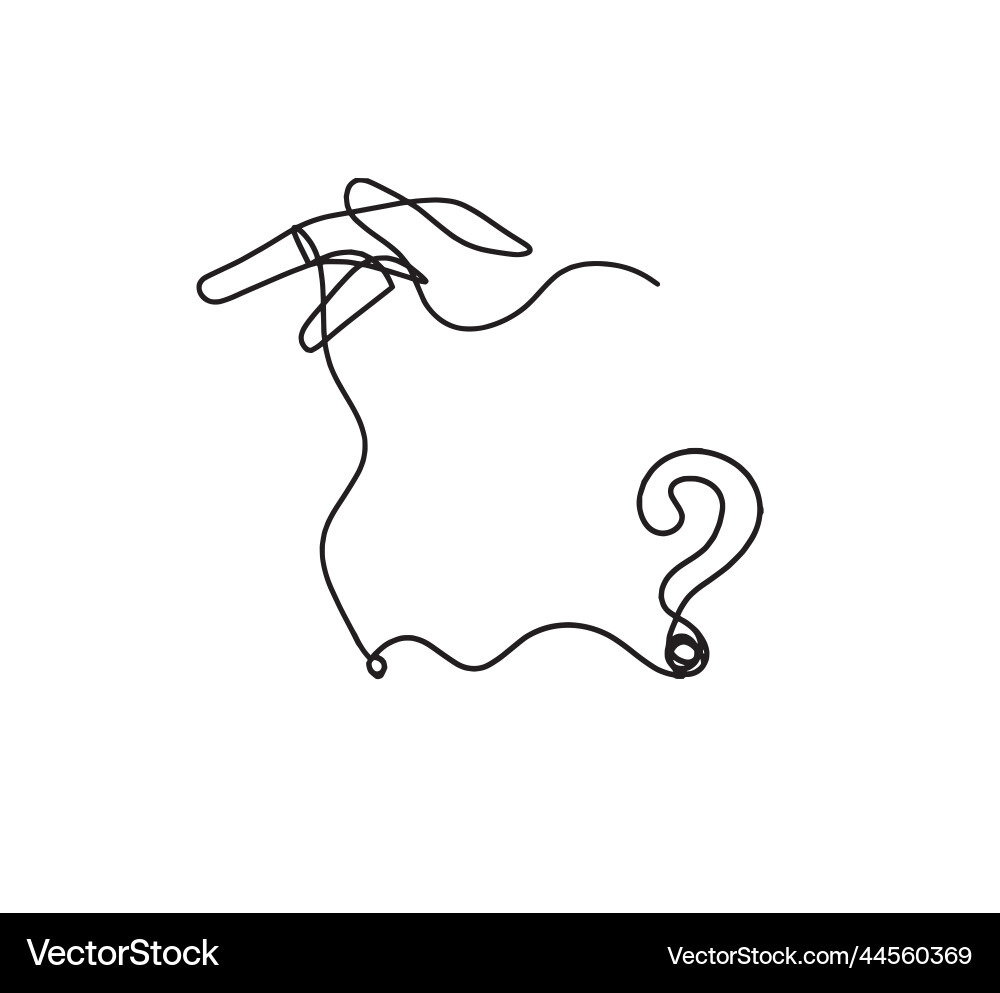Abstract hand with question mark as line drawing Abstract hand with question mark as line drawing Vector Image