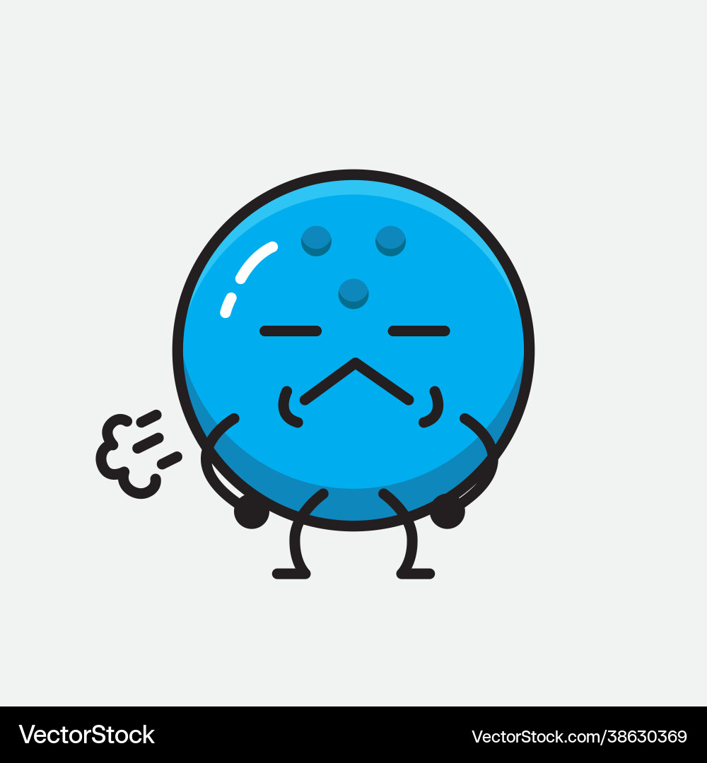 Bowling ball character with cute face and simple Vector Image