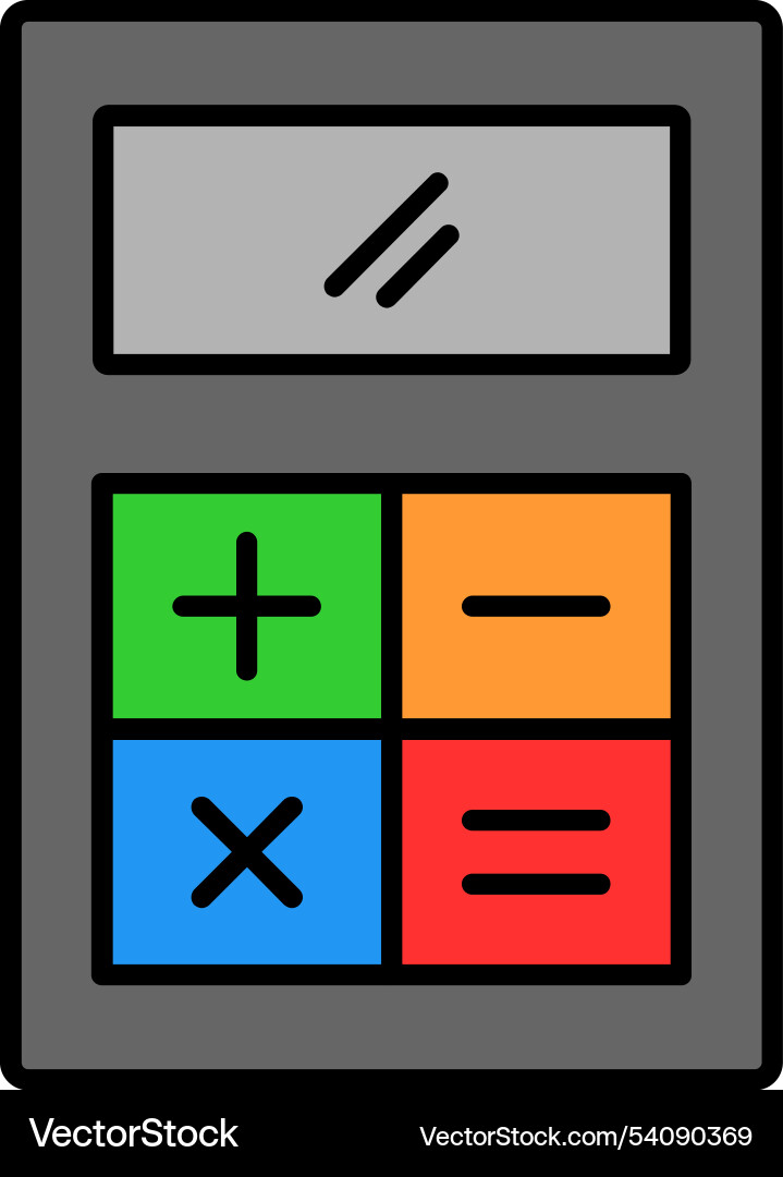 Calculation line filled icon design Vector Image