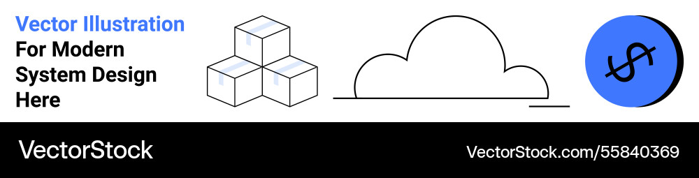 Cloud computing with modular systems and financial Vector Image