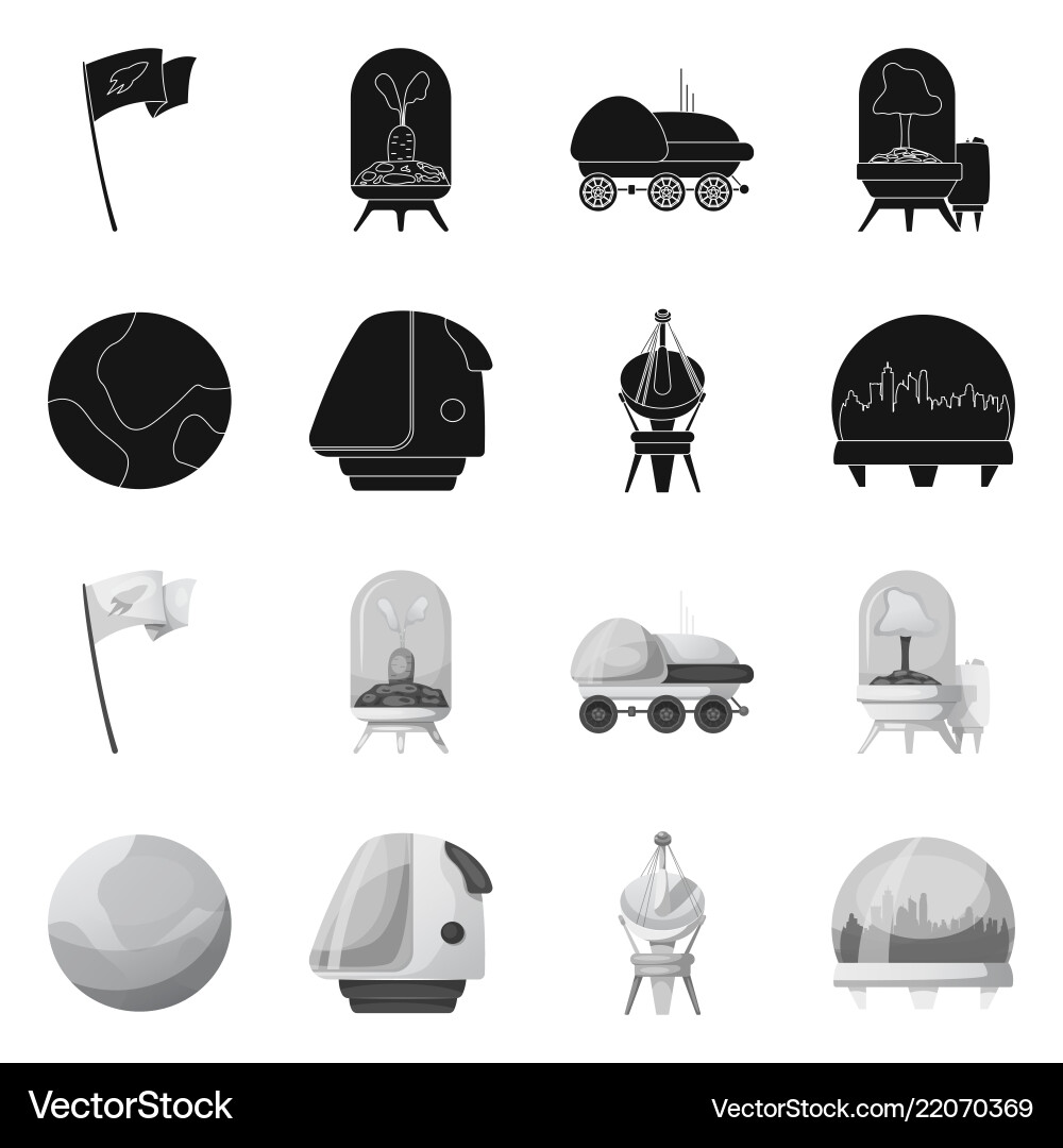 Design of mars and space icon collection Vector Image