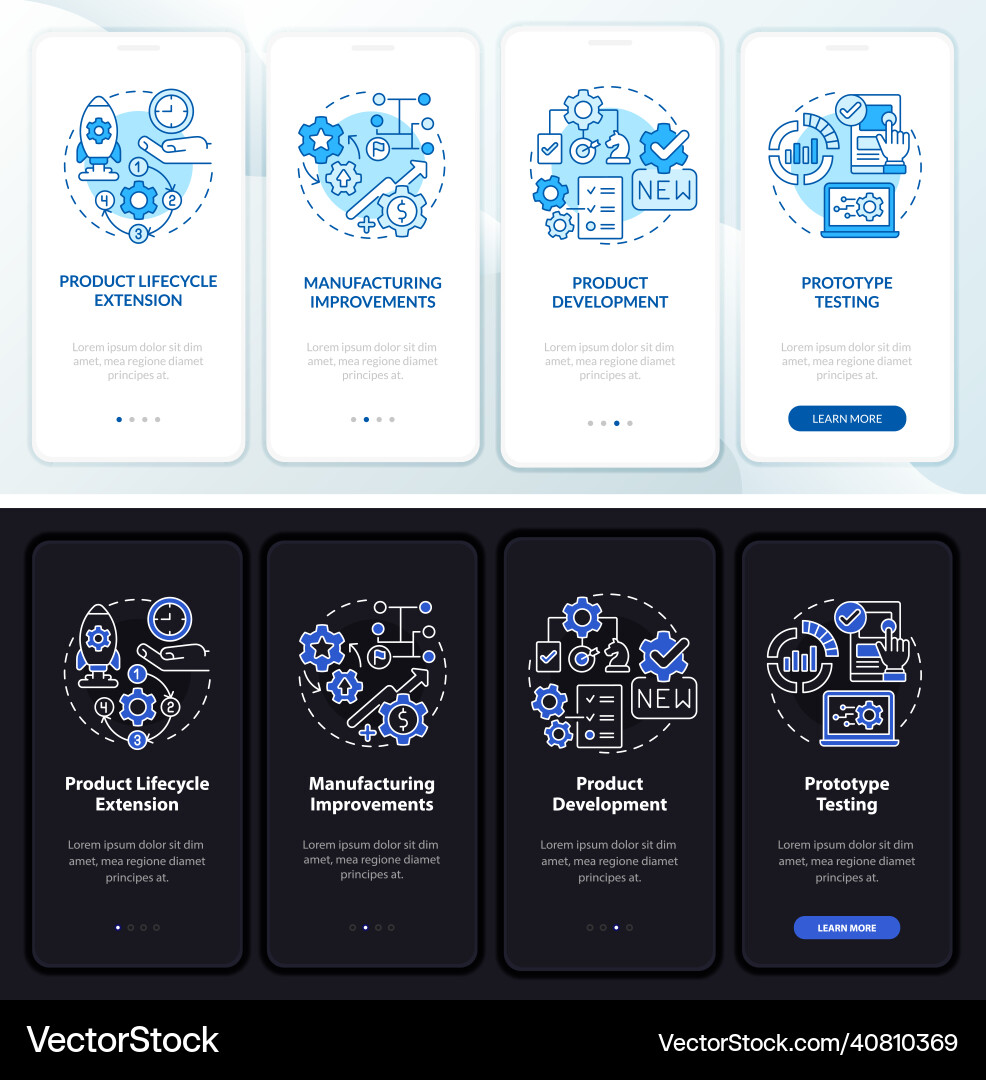 Digital twin tasks night and day mode onboarding Vector Image