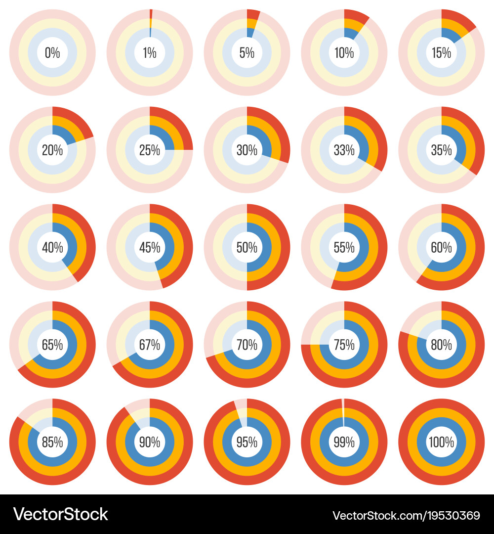 Doughnut Chart Collection - Data Visualization vector image