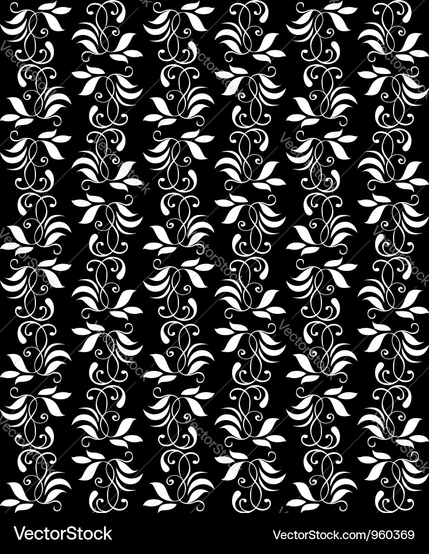 Elegante Blumen Swirl Nahtlose Muster vektorbild