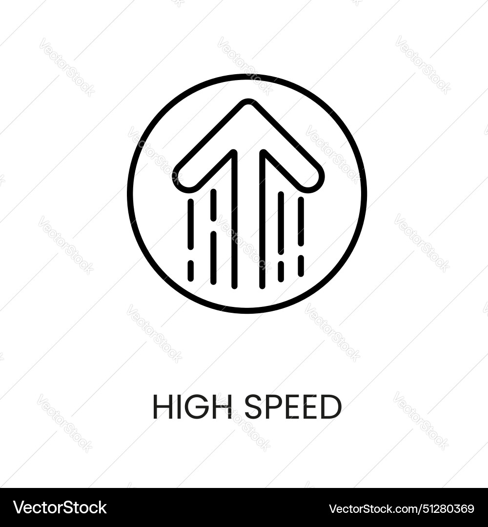 High speed line icon with editable stroke vector image