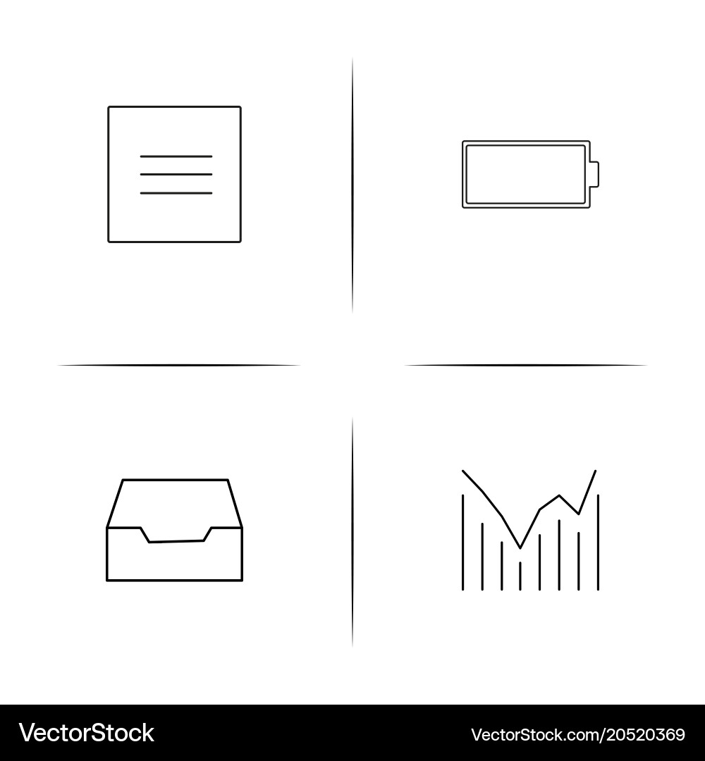 Internet of things simple linear icons set vector image