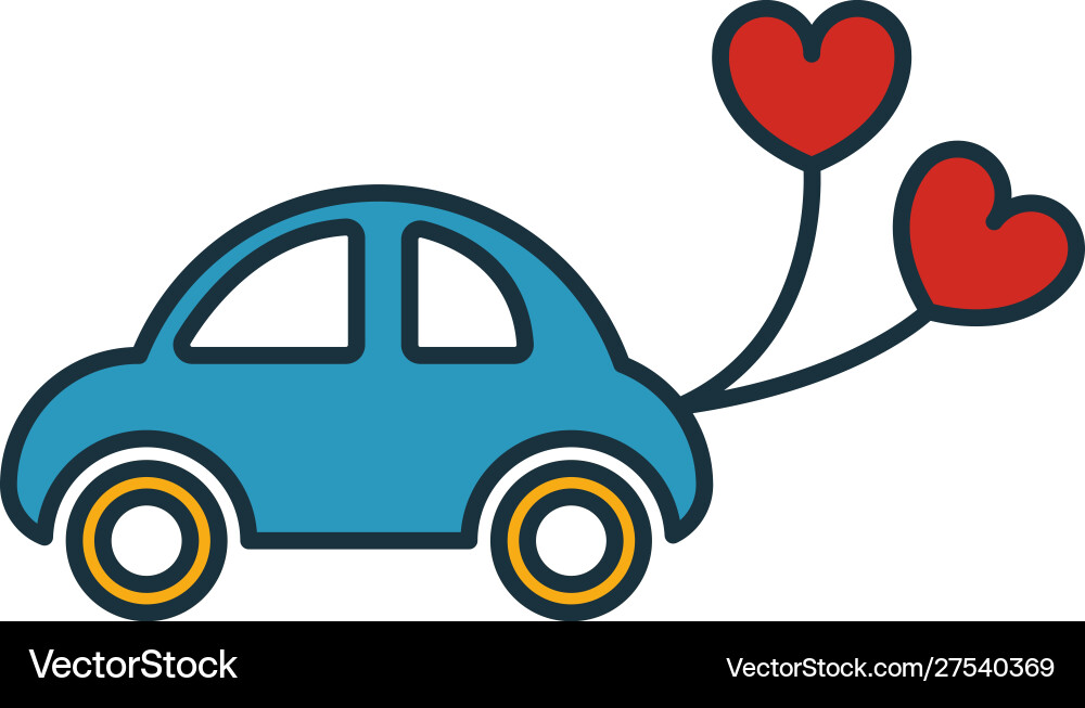 Just married icon set four elements in different Just married icon set four elements in different vector image