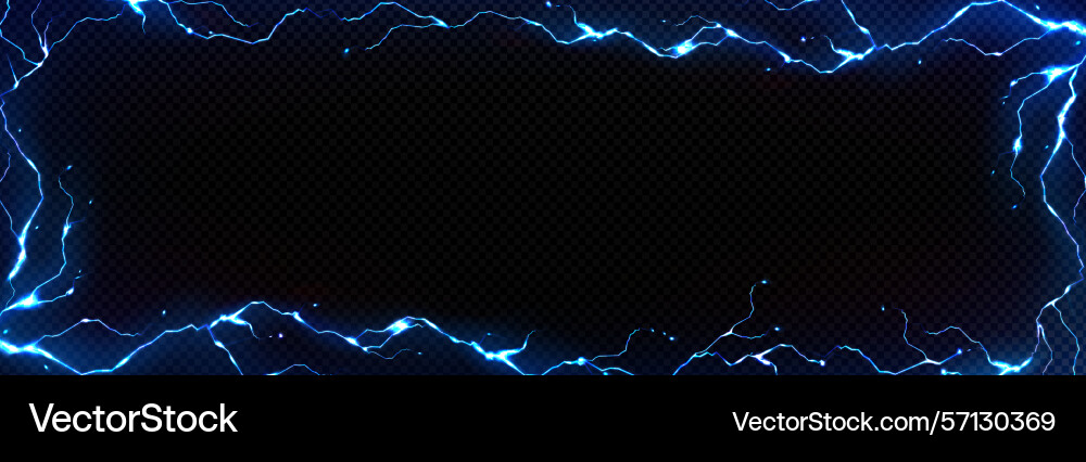 Lightning frame thunder bolt effect background Vector Image