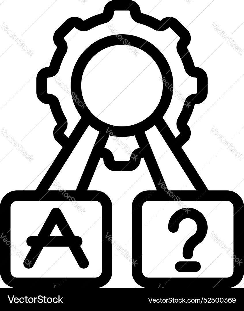 Machine learning algorithm choosing best option vector image